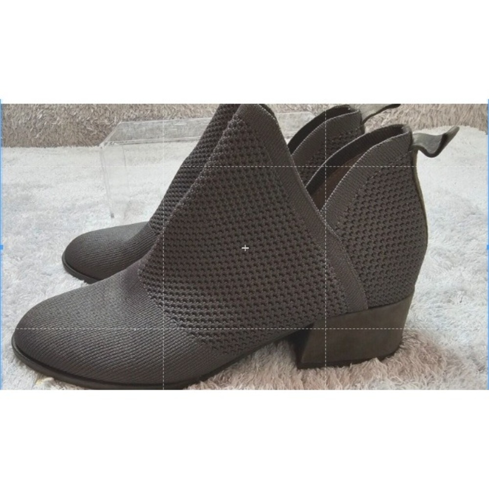 Eileen Fisher Knit Pointed Toe Ankle Booties Dark Gray Womens 8 Excellent